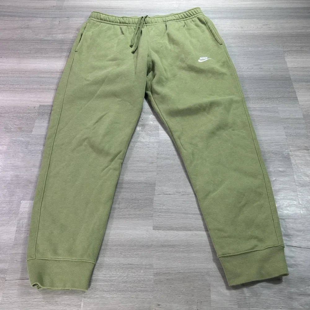 Nike Club Fleece Sweatpants Mens Large Green Jogger Elastic Waist BV2671-334
